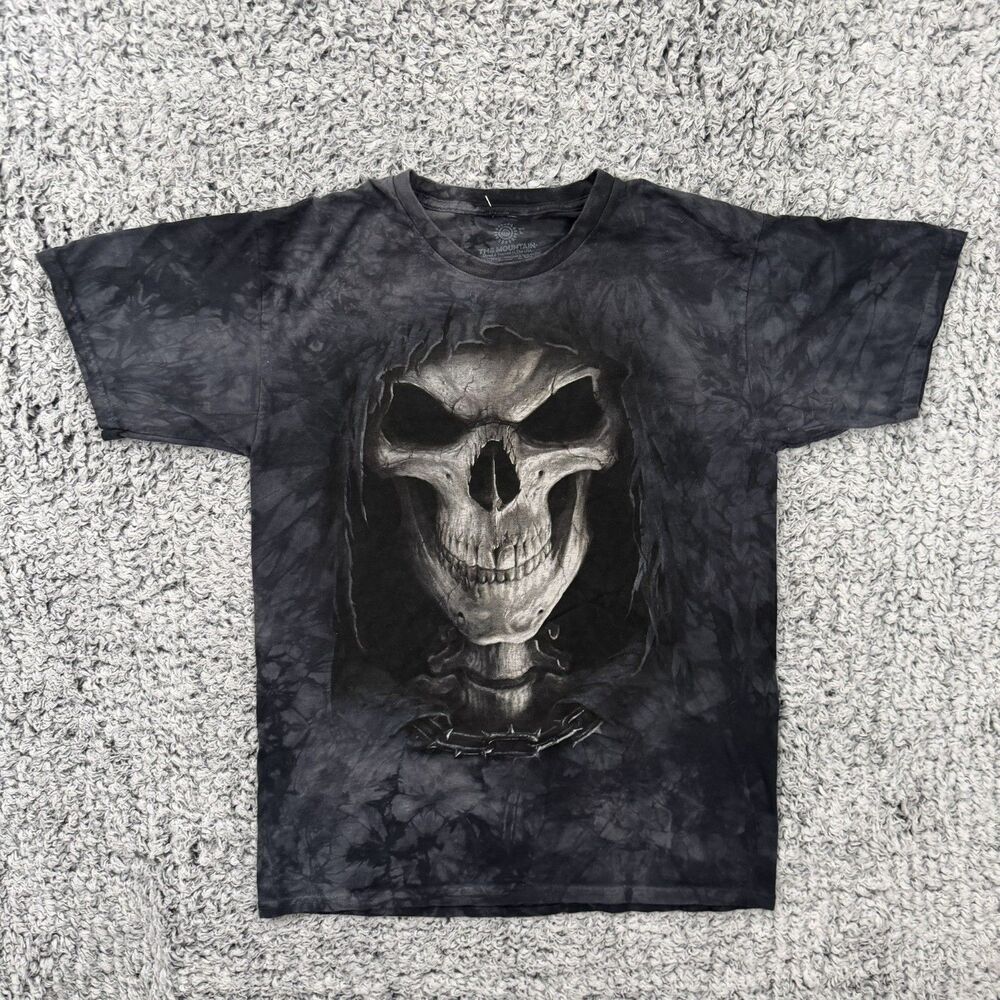 Vintage 2013 The Mountain Grim Reaper Skull Horror Halloween Black Small T-Shirt
